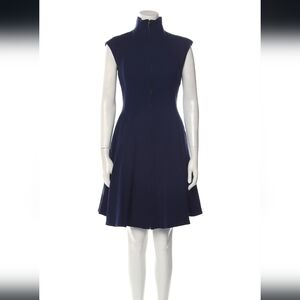 Gareth Pugh Wool Dress US 2 IT 38 Sleeveless Fit & Flare Zipper High Neck